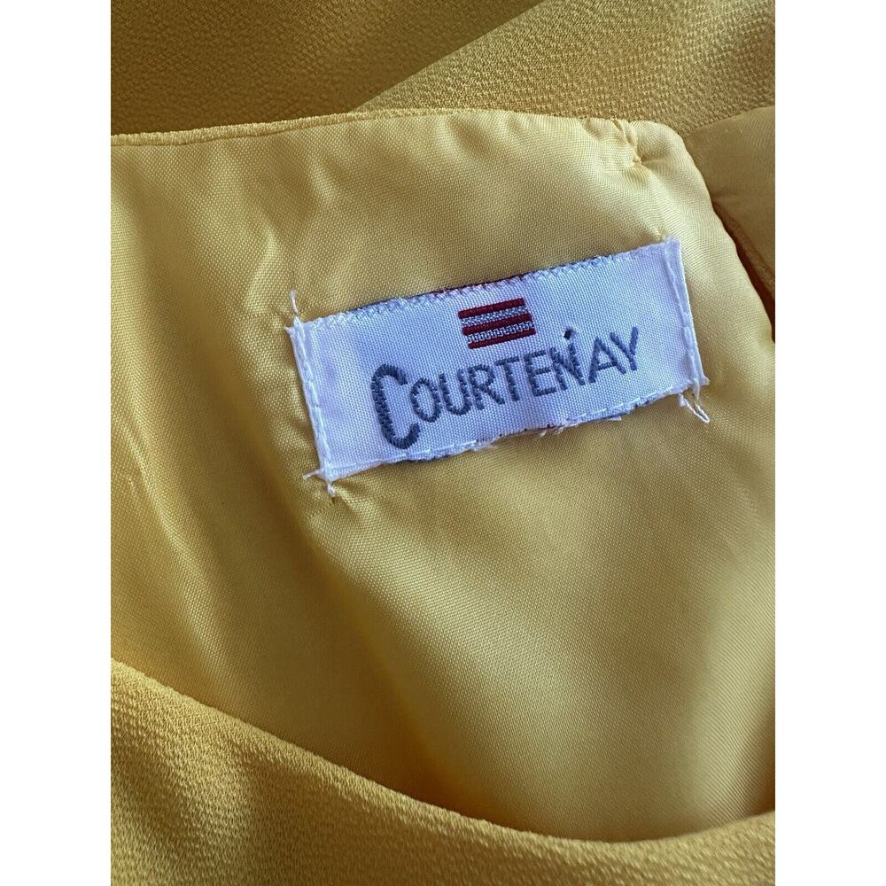 Vintage Courtenay Size Medium Large 10 Yellow Layered Mini Dress - Picture 4 of 6